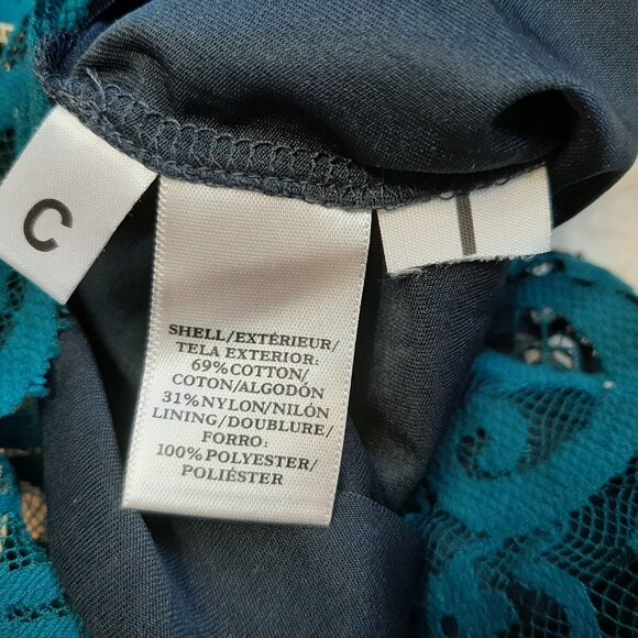 Ann Taylor Women's Blue and Beige Lace Tank Top Size M - Picture 7 of 7